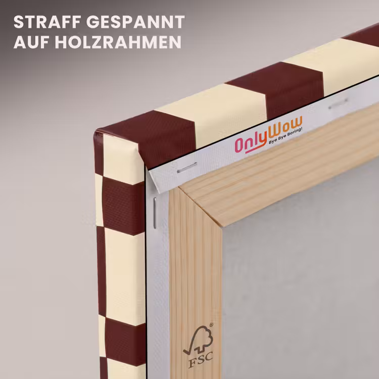 Retro - Patroon - Bruin canvas 2cm klein 34 -uniquesellingpoint_afwerking-onlywow_DE