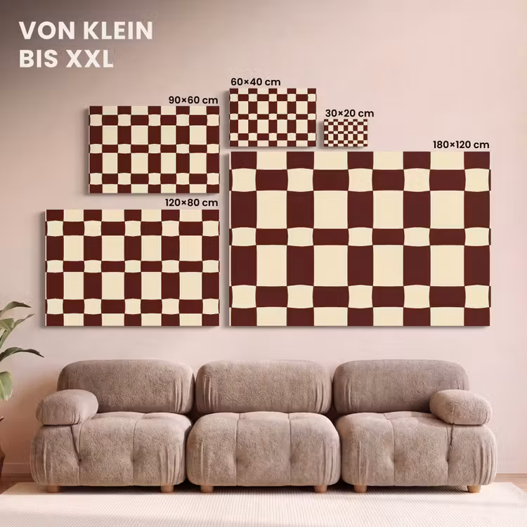 Retro - Patroon - Bruin canvas 2cm klein 34 -Xsfeer8_DE