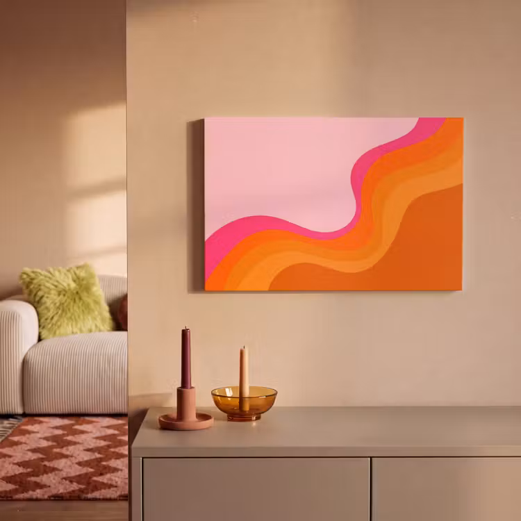 Retro - Waves - Kleurrijk canvas 2cm klein -sfeer1