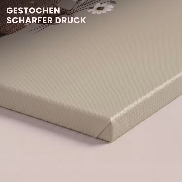 Neushoorn - Witte bloemen - Lief canvas 2cm klein -uniquesellingpoint_afwerking-onlywow_DE