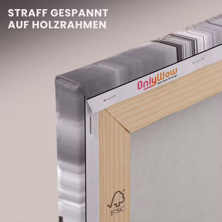 Reuzenrad - Klokkentoren - Architectuur - Zwart-wit - Stad canvas 2cm klein -uniquesellingpoint_afwerking-onlywow_DE