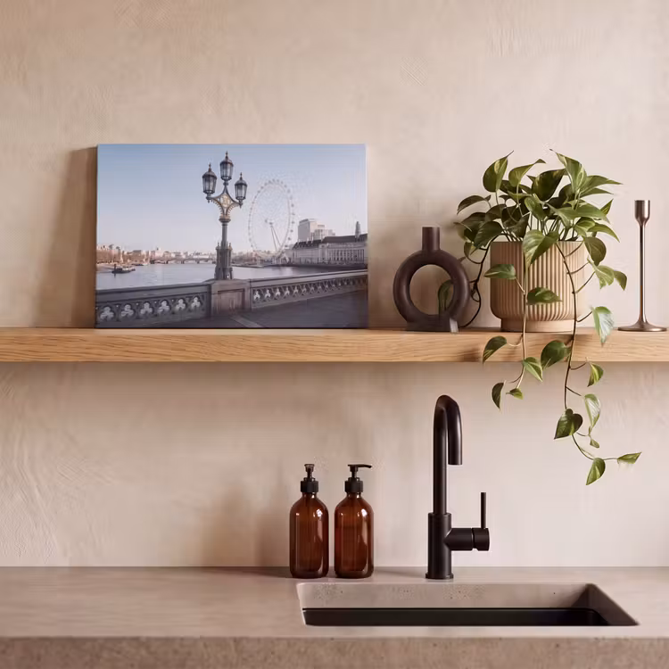 Reuzenrad - Londen - Stad - Architectuur - Brug canvas 2cm klein -sfeer3