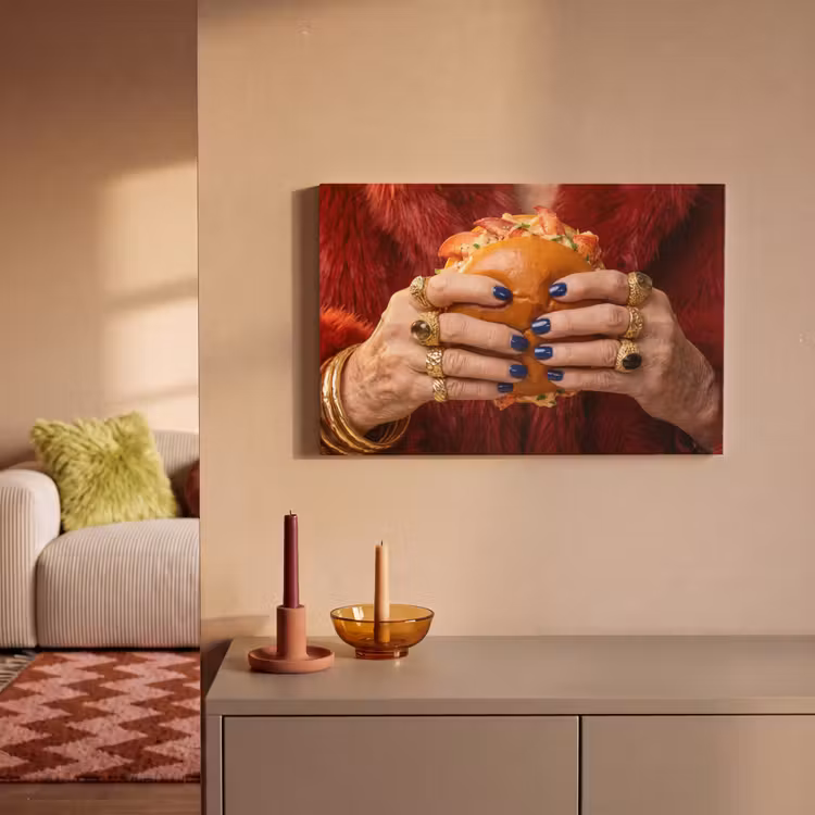 Broodje - Bontjas - Goud canvas 2cm klein -sfeer1