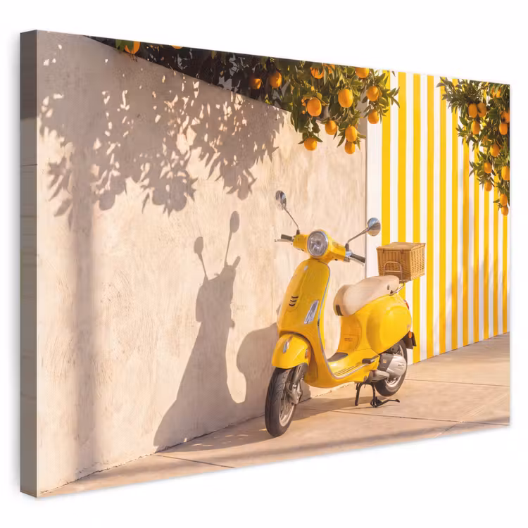 Scooter - Natuur - Zomer - Geel - Mediterraan canvas 2cm klein -3d