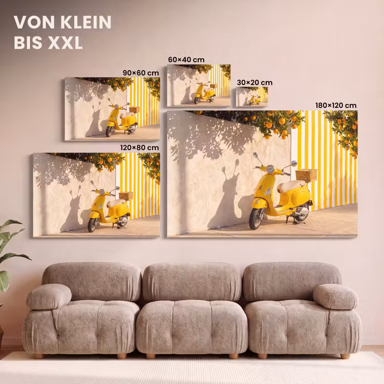Scooter - Natuur - Zomer - Geel - Mediterraan canvas 2cm klein -Xsfeer8_DE