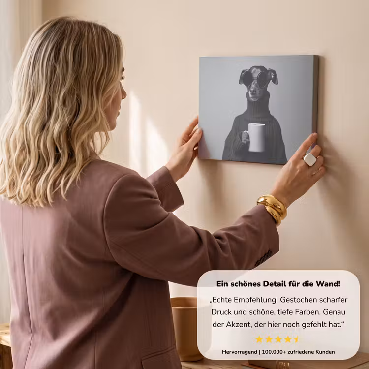 Coltrui - Hond - Bril - Mok canvas 2cm klein -Xsfeer7_DE