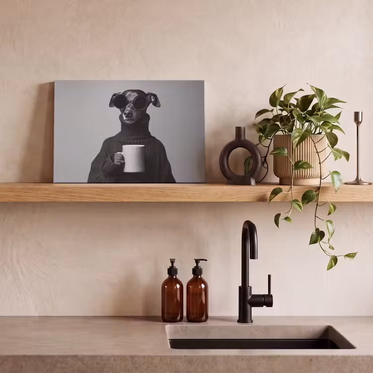 Coltrui - Hond - Bril - Mok canvas 2cm klein -sfeer3