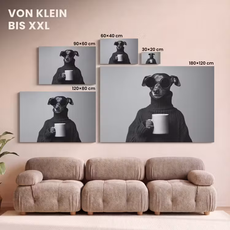 Coltrui - Hond - Bril - Mok canvas 2cm klein -Xsfeer8_DE