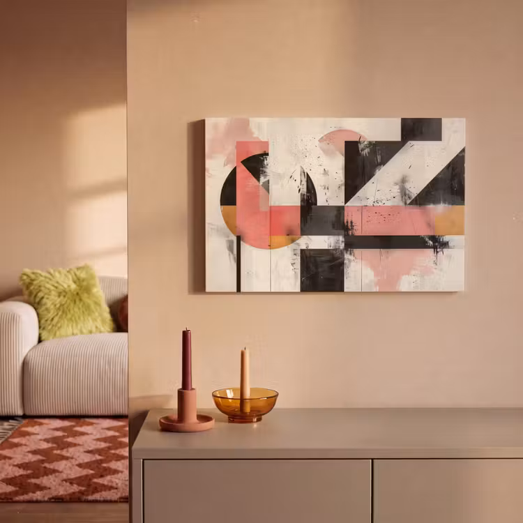 Roze - Abstract - Aesthetic - Modern - Vormen canvas 2cm klein -sfeer1