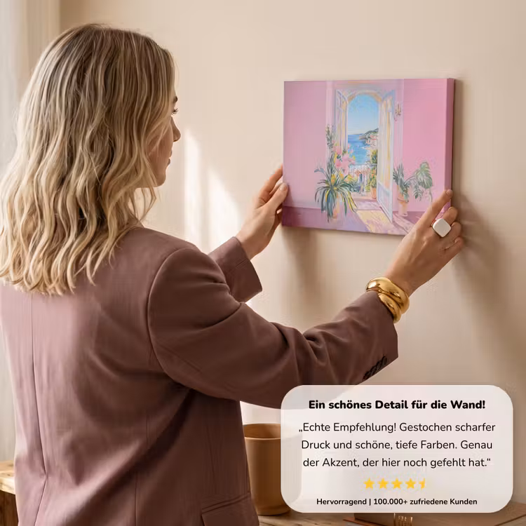 Roze - Buiten - Verf canvas 2cm klein -sfeer3