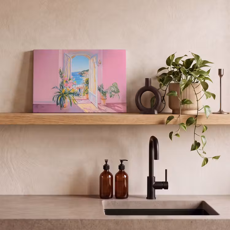 Roze - Buiten - Verf canvas 2cm klein -closeup_print_DE