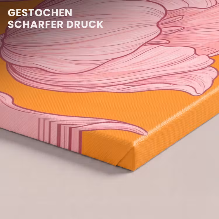 Leinwandbild - Rosa Blumen – Modern - Roze bloemen - Modern canvas 2cm klein