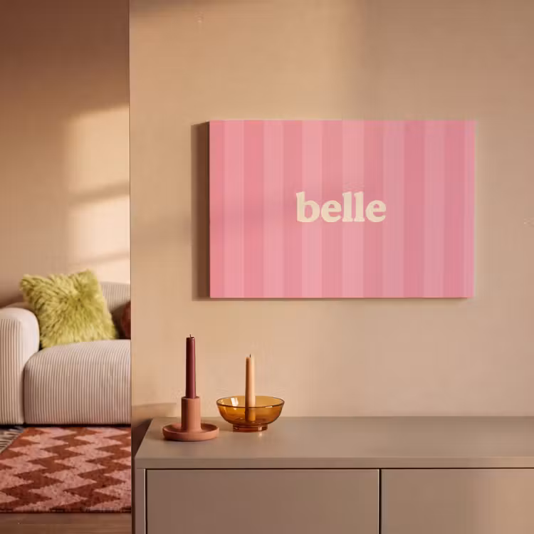 Roze - Gestreept - Belle canvas 2cm klein -sfeer1