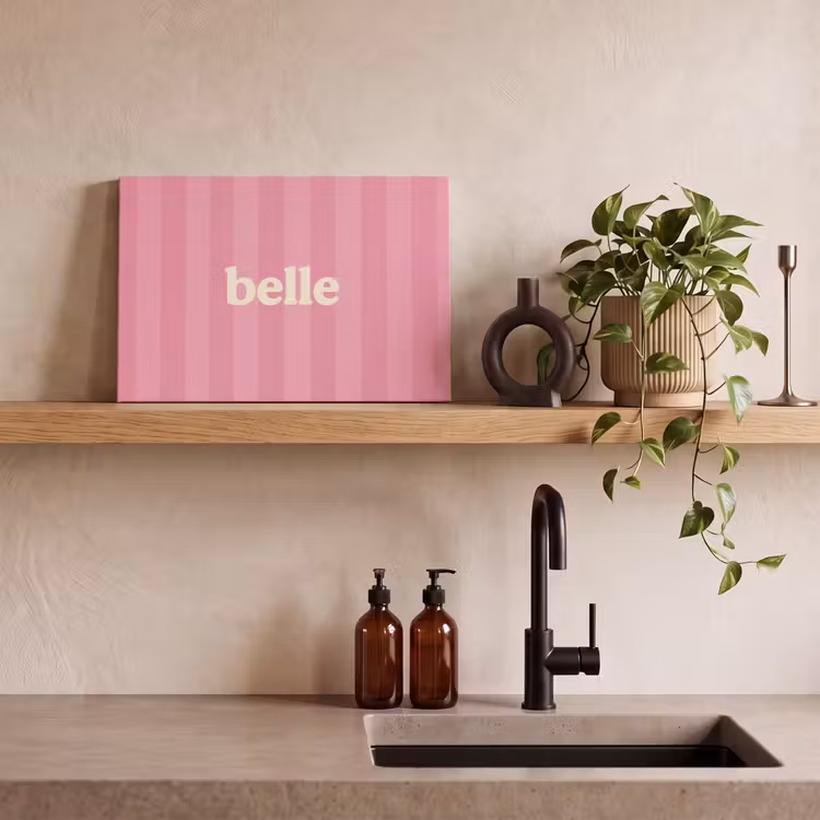 Roze - Gestreept - Belle canvas 2cm klein -sfeer3