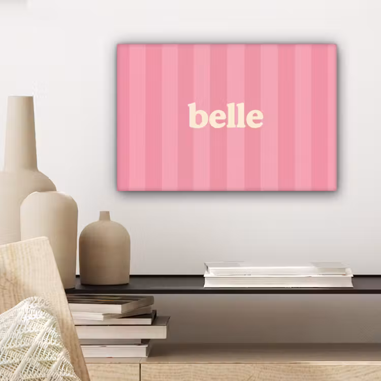 Roze - Gestreept - Belle canvas 2cm klein -sfeer6