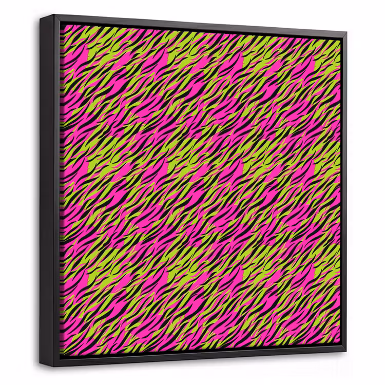 Roze - Groen - Neon - Dieren Canvas met baklijst klein 1124 -threedimensional_3d_global