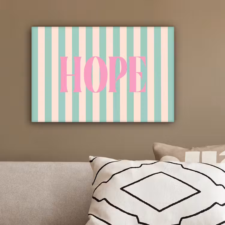 Roze - Groen - Strepen - Hope canvas 2cm klein -sfeer3