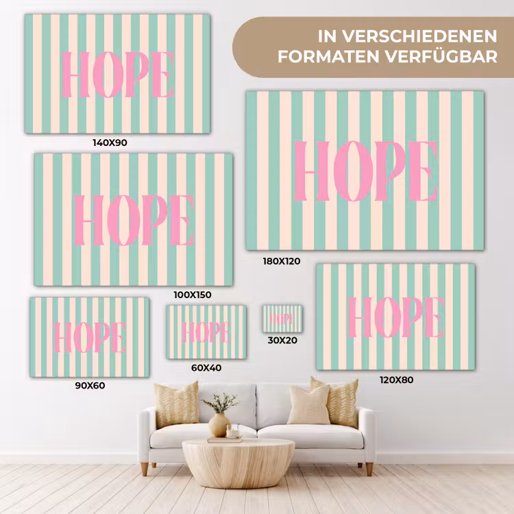 Roze - Groen - Strepen - Hope canvas 2cm klein -Xsfeer8_DE