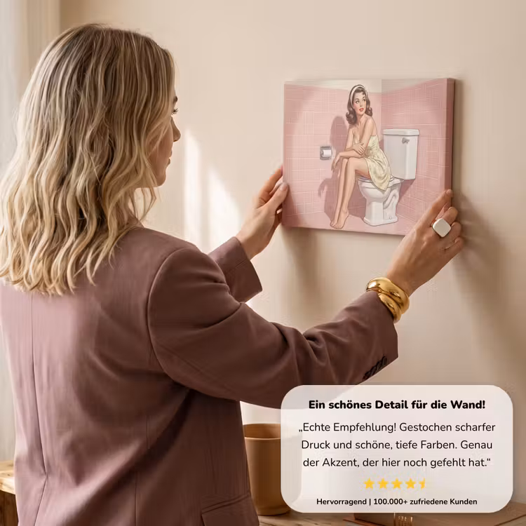 Roze - Retro - Vrouw canvas 2cm klein -sfeer3