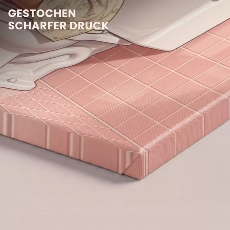 Roze - Retro - Vrouw canvas 2cm klein -uniquesellingpoint_afwerking-onlywow_DE