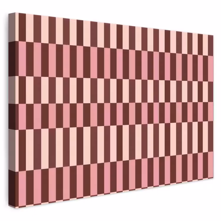 Roze - Rood - Blokjes canvas 2cm klein 34 -3d