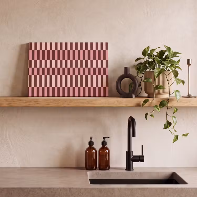 Roze - Rood - Blokjes canvas 2cm klein 34 -sfeer3