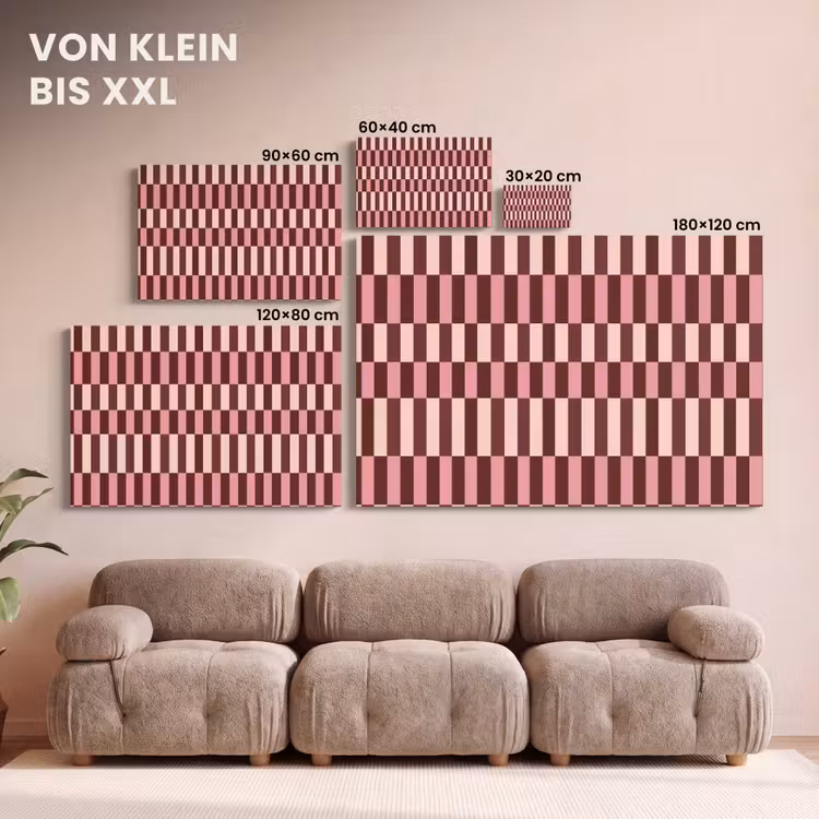 Roze - Rood - Blokjes canvas 2cm klein 34 -Xsfeer8_DE