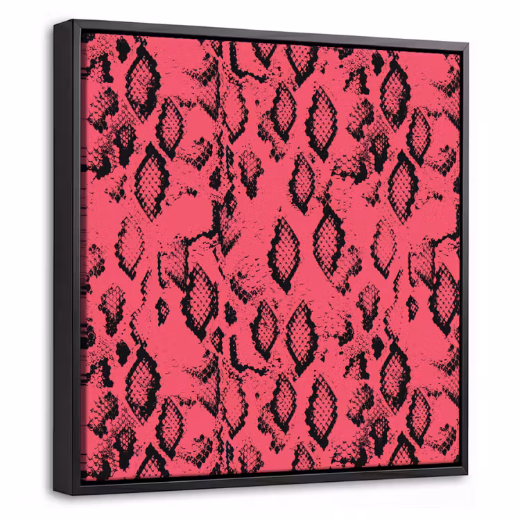 Roze - Slang - Motief Canvas met baklijst klein 1124 -threedimensional_3d_global