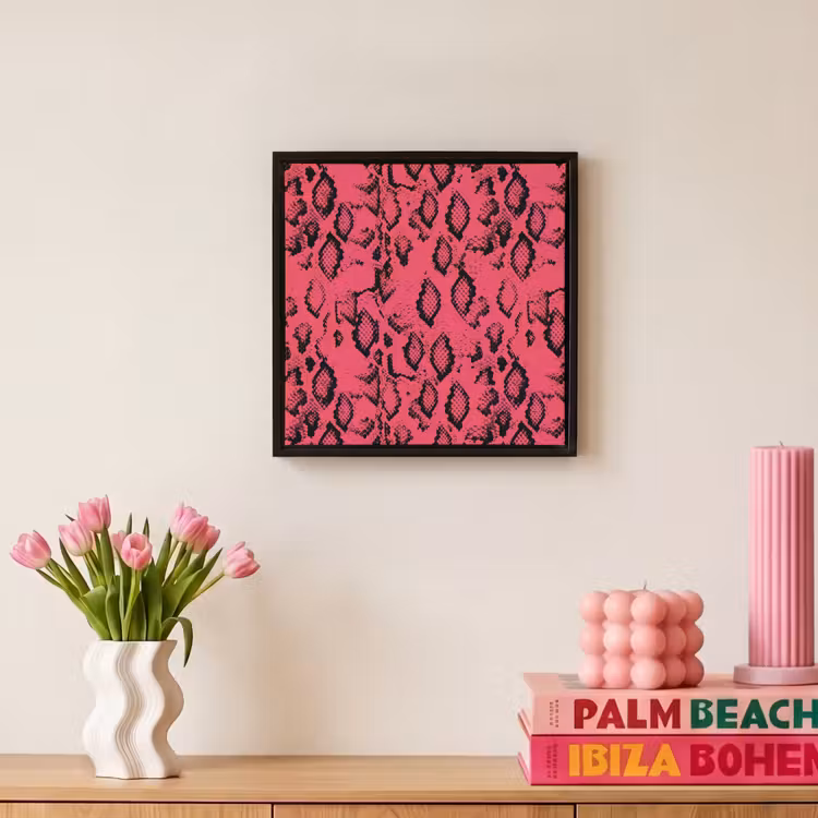 Roze - Slang - Motief Canvas met baklijst klein 1124 -atmosphere_sfeer1_global