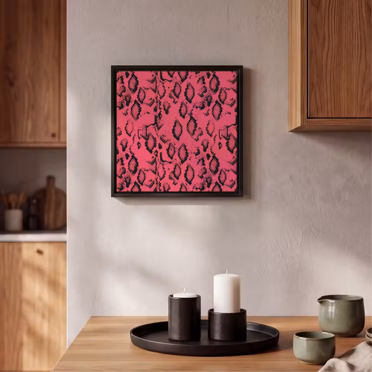 Roze - Slang - Motief Canvas met baklijst klein 1124 -atmosphere_sfeer2_global