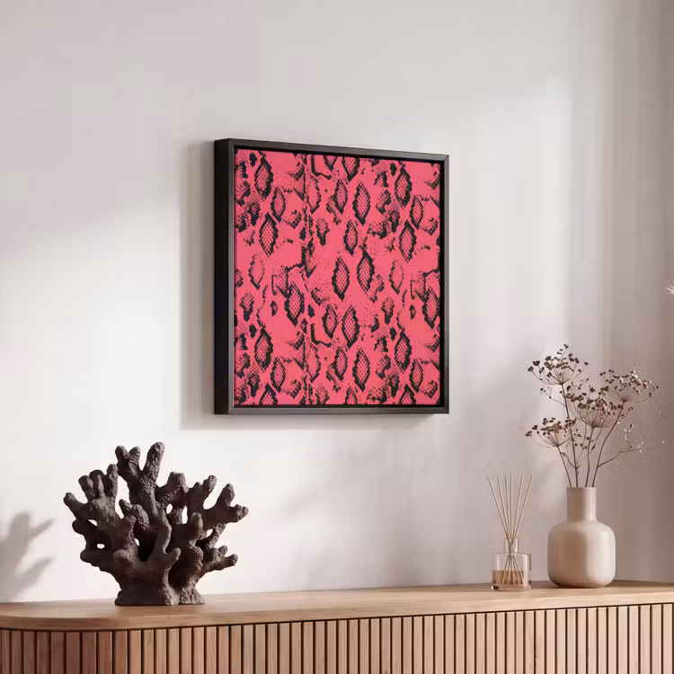Roze - Slang - Motief Canvas met baklijst klein 1124 -atmosphere_sfeer4_global