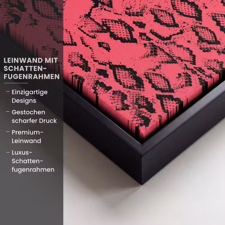 Roze - Slang - Motief Canvas met baklijst klein 1124 -uniquesellingpoint_productkenmerken_DE