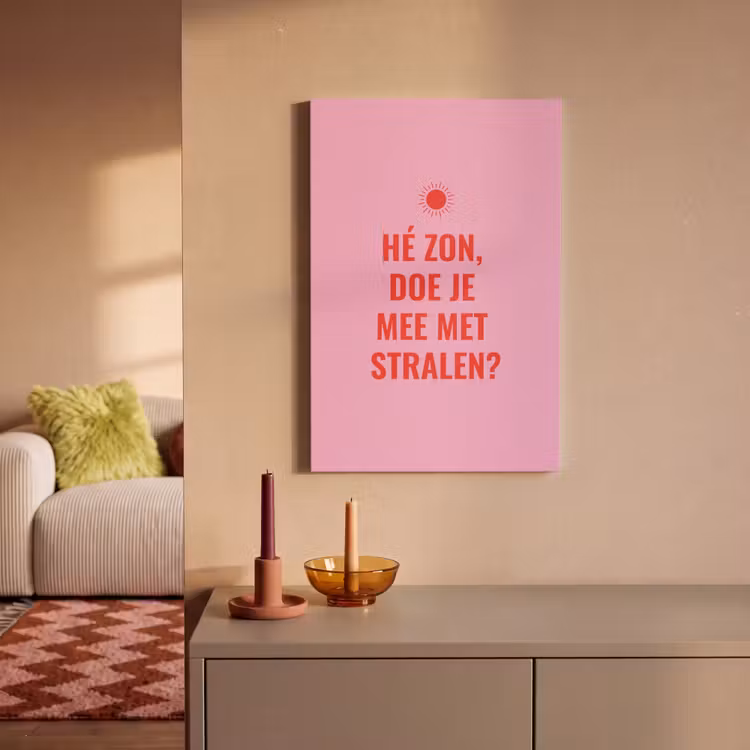 Roze - Zon - Quote canvas 2cm klein -sfeer1