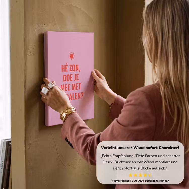 Roze - Zon - Quote canvas 2cm klein -Xsfeer7_DE