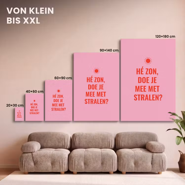 Roze - Zon - Quote canvas 2cm klein -Xsfeer8_DE