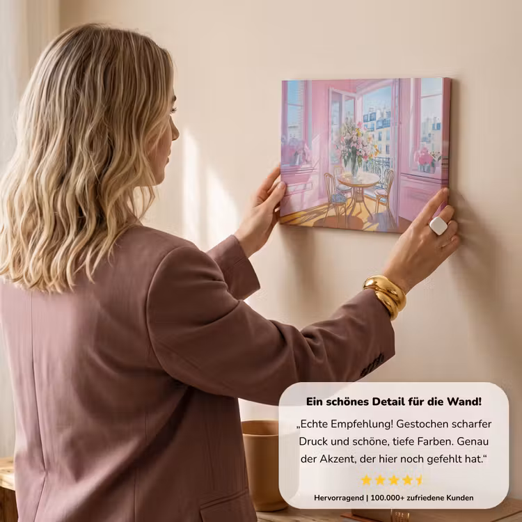 Pink - City - Bloemen canvas 2cm klein -sfeer3