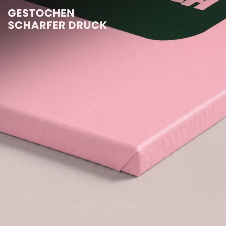Roze - Tekstwolk - Groen - BLAH BLAH BLAH canvas 2cm klein -closeup_print_DE