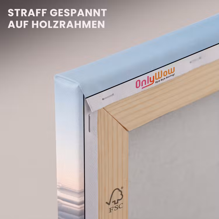 Leinwandbild - Rosa Tier – Wolken - Roze dier - Wolken canvas 2cm klein