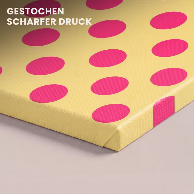 Roze - Stippen - Geel canvas 2cm klein 34 -closeup_print_DE