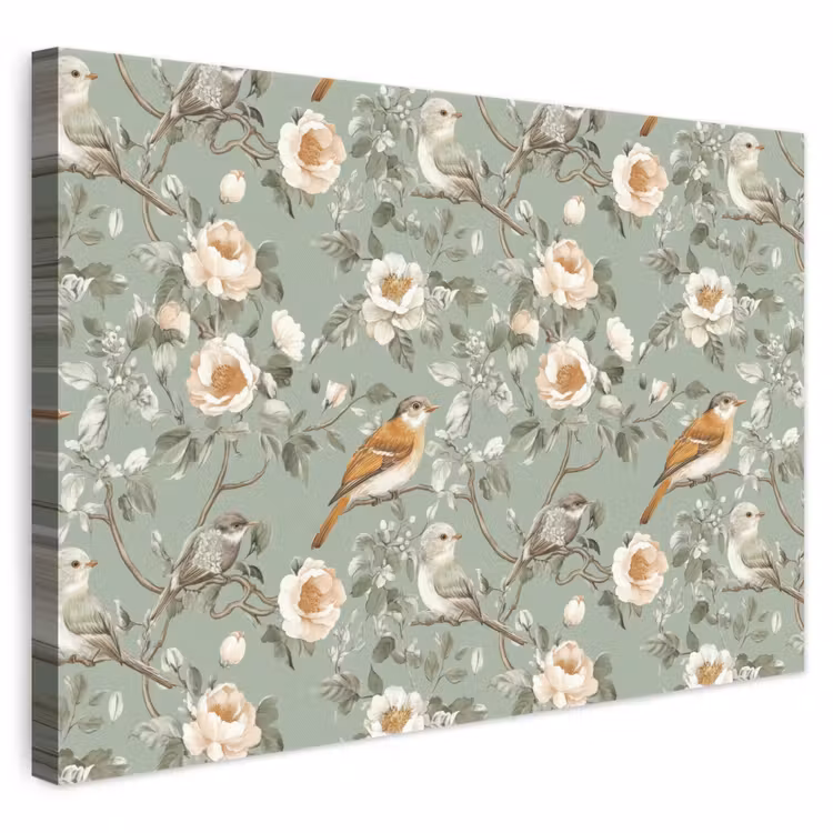 Roze - Vogels - Kleurrijk canvas 2cm klein 34 -3d