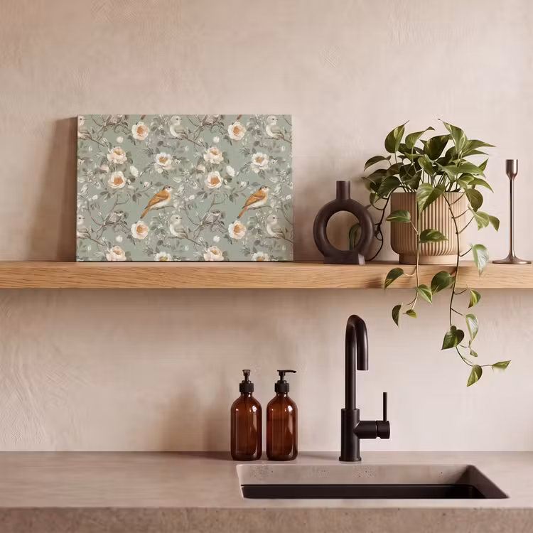 Roze - Vogels - Kleurrijk canvas 2cm klein 34 -sfeer3