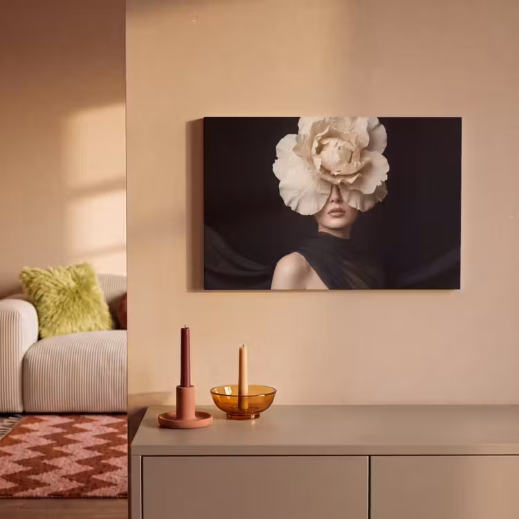 Roos - Tijdloos - Zwart canvas 2cm klein -sfeer1