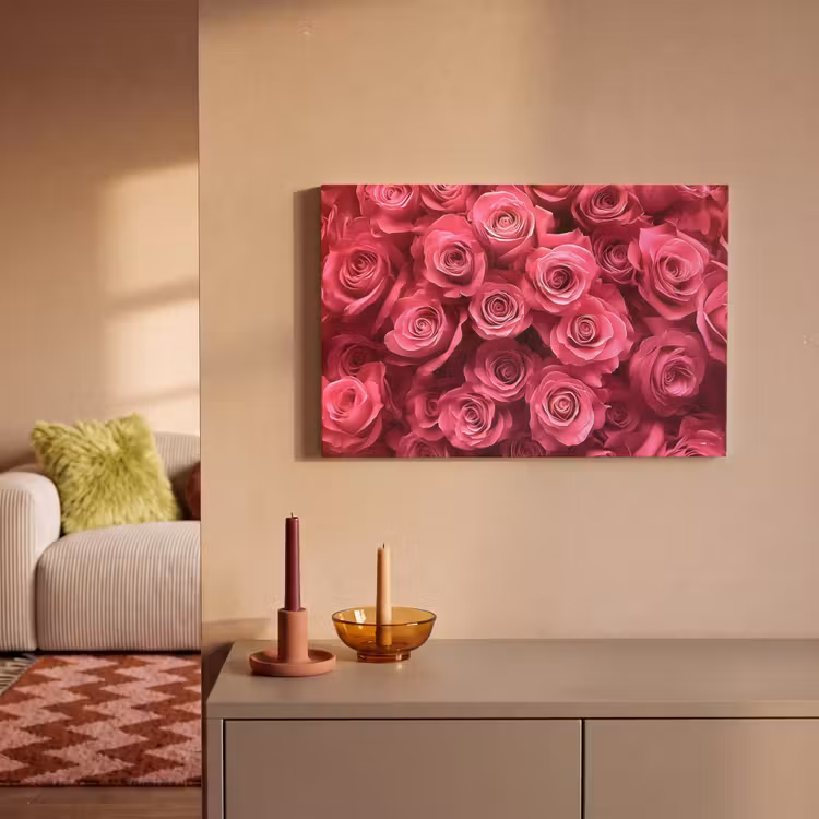 Rozen - Pink - Bloem canvas 2cm klein -sfeer1
