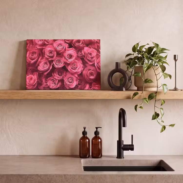 Rozen - Pink - Bloem canvas 2cm klein -sfeer3