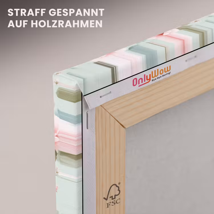 Rozen - Vogels - Pastel - Kleurrijk canvas 2cm klein 34 -uniquesellingpoint_afwerking-onlywow_DE