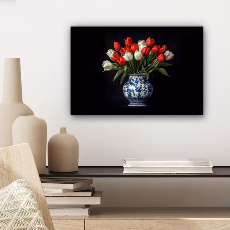 Rode - Bloemen - Tulpen - Vaas canvas 2cm klein -closeup_print_DE