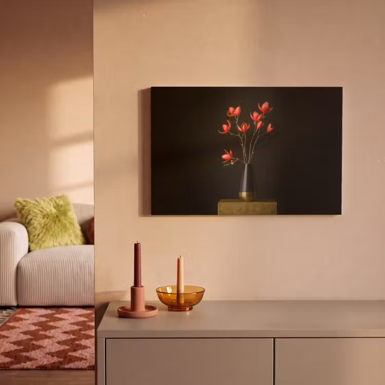 Rode - Bloemen - Vaas canvas 2cm klein -sfeer1
