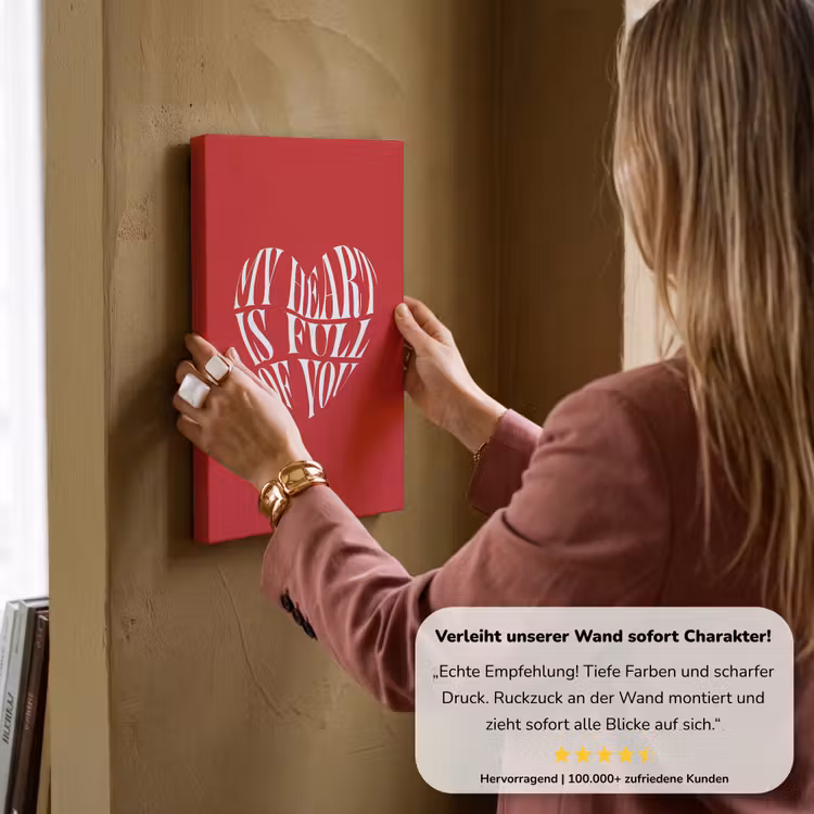 Rood - Hart- Tekst - Valentijn canvas 2cm klein -sfeer3