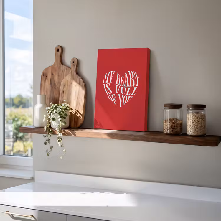 Rood - Hart- Tekst - Valentijn canvas 2cm klein -atmosphere_sfeer3_global