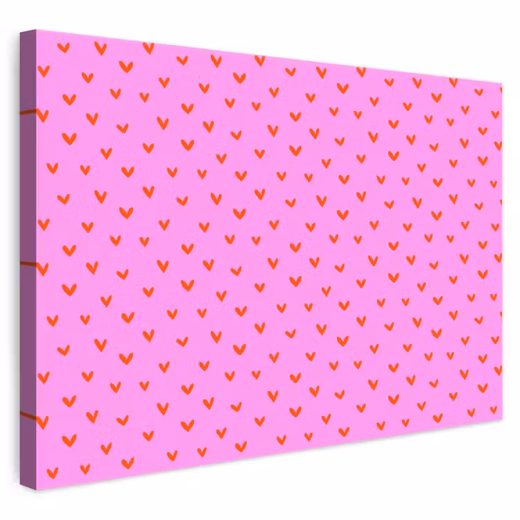 Rood - Hartjes - Roze - Patroon canvas 2cm klein 34 -3d